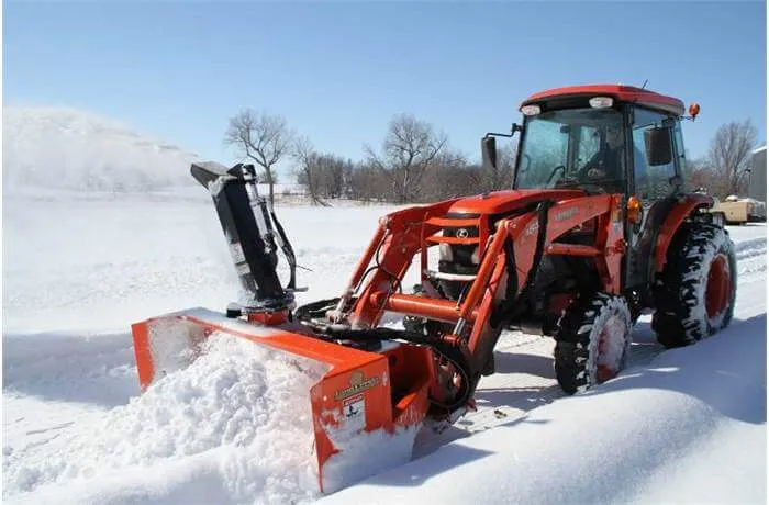 Compact tractor snowblower attachments