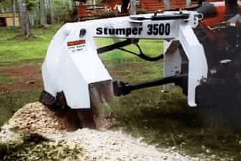 Compact tractor stump grinder attachments